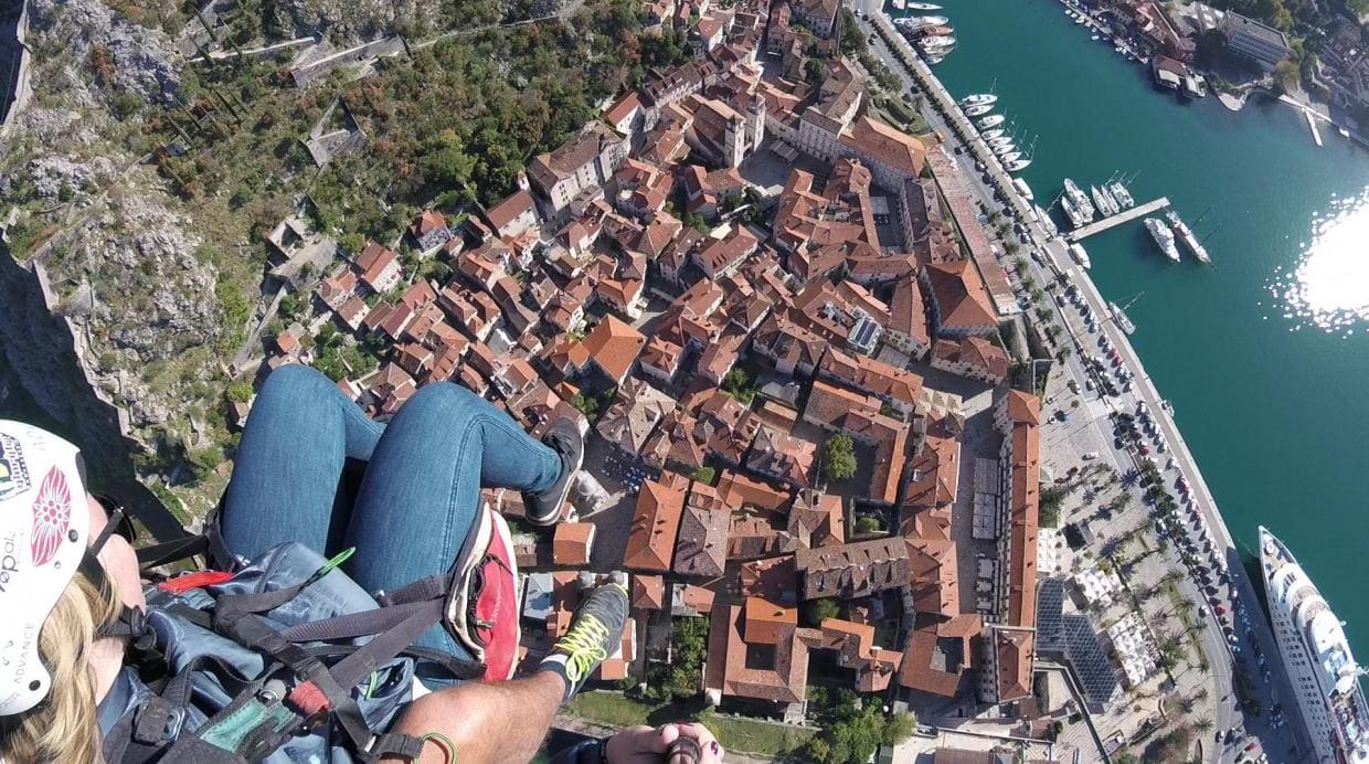paragliding montenegro kotor old town